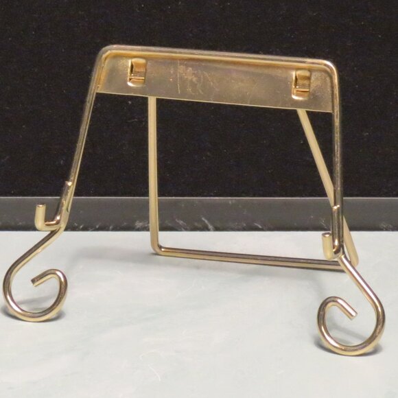 Small Decorative Holder in Gold Finish Metal/Stand/3.75" Span - Picture 2 of 5